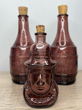 Wheaton NJ Amethyst Bottles Jamaican Ginger Root & Pocahontas Corked Bottles